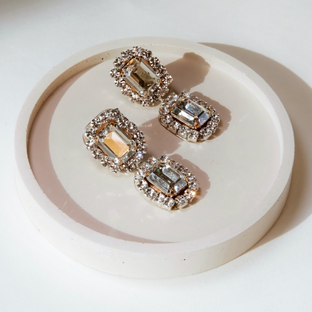 Double / Triple Rectangle Crystal Earrings