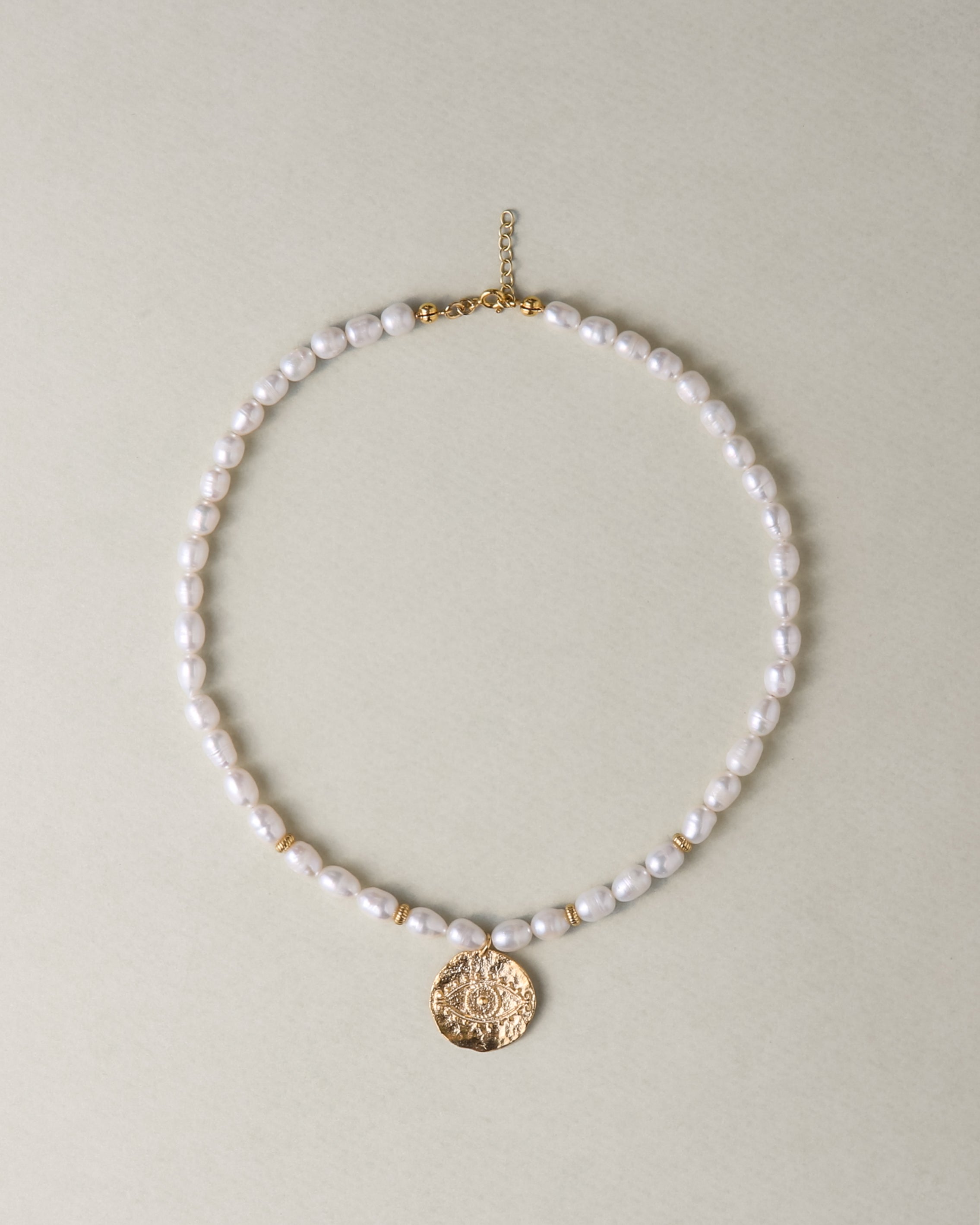 Eye Coin Pearl Necklace