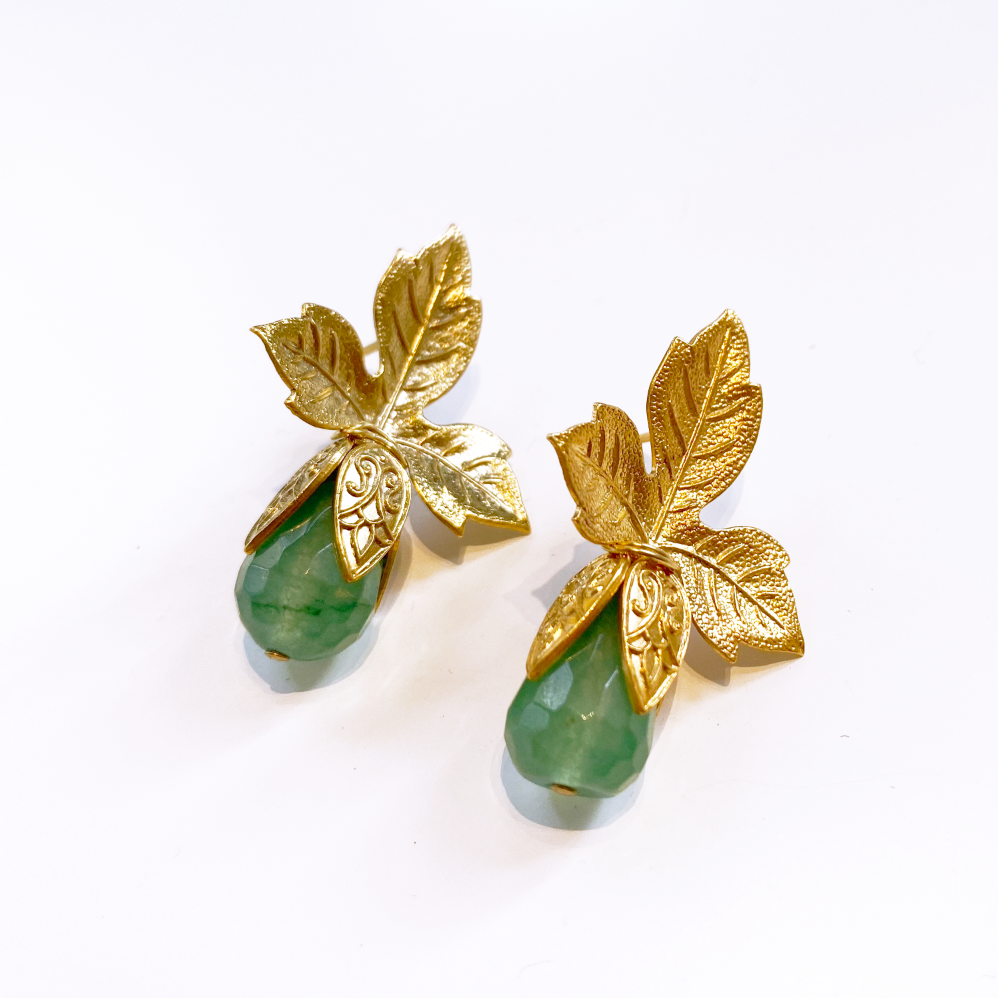 Leaf Stone Earrings