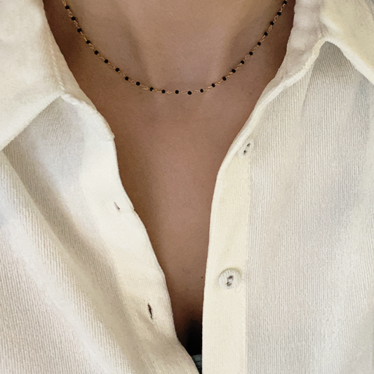 Black Rosario Necklace