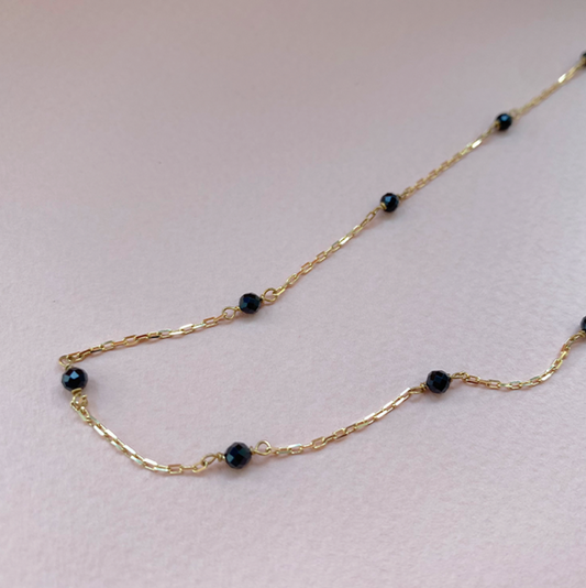 Black Quartz Gold Necklace