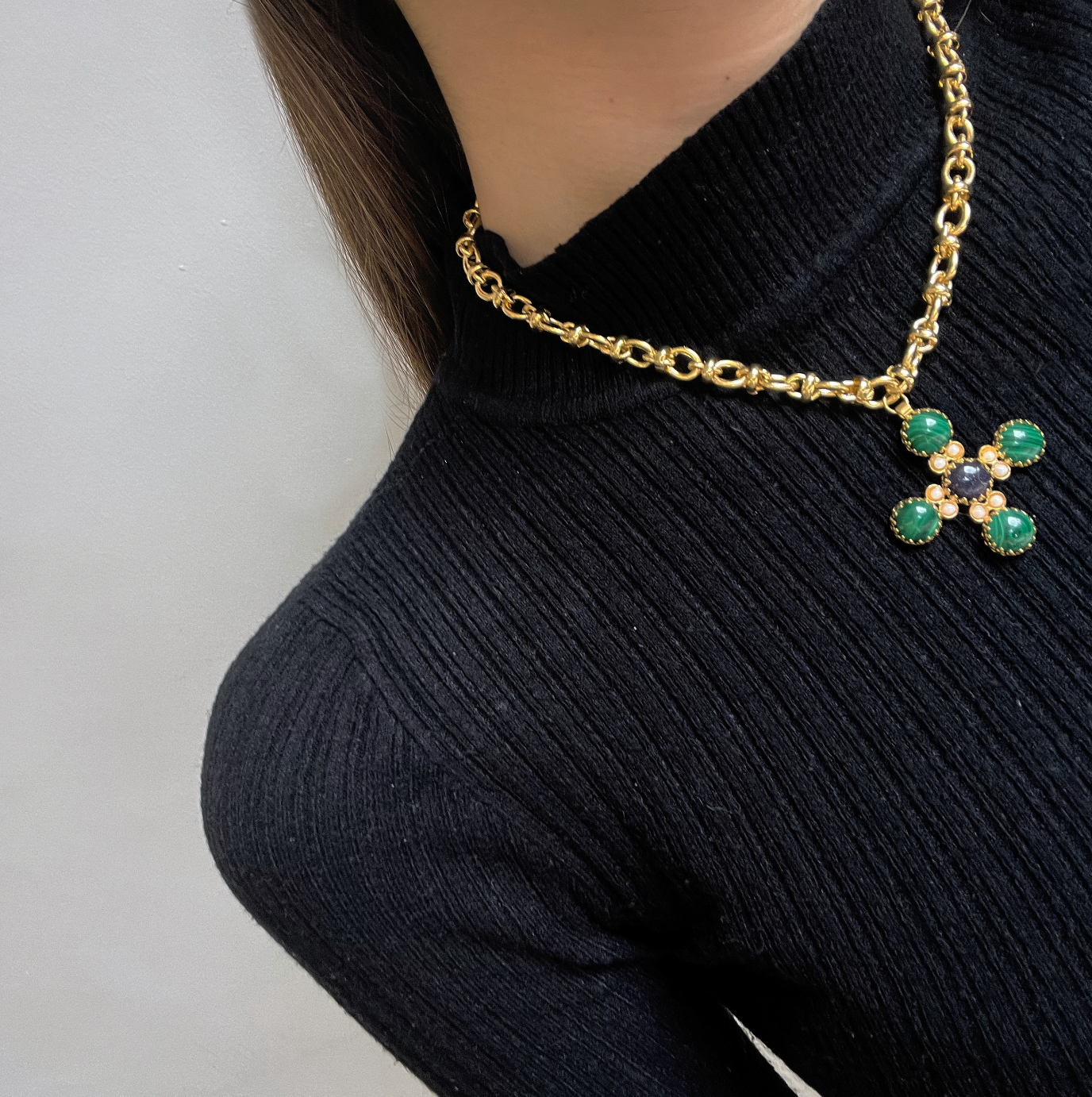 Gemstone Cross Necklace